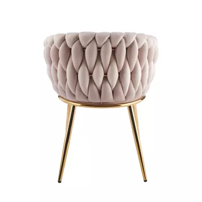 Designer-Polstersessel ZYPHIRA – Beige/Gold