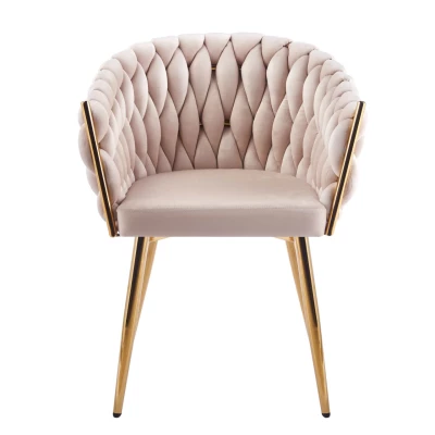 Designer-Polstersessel ZYPHIRA – Beige/Gold