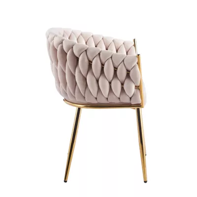 Designer-Polstersessel ZYPHIRA – Beige/Gold
