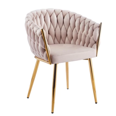 Designer-Polstersessel ZYPHIRA – Beige/Gold