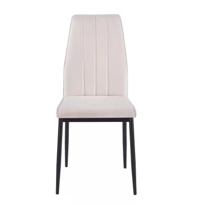 Gepolsterter Esszimmerstuhl SAMAIRA – beige/schwarz