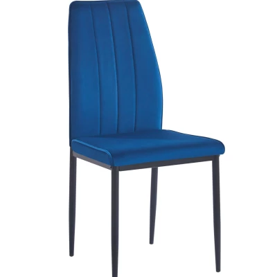 Gepolsterter Esszimmerstuhl SAMAIRA - blau/schwarz