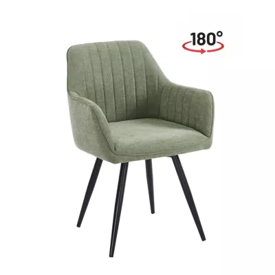 Drehbarer Polstersessel VLADANA – oliv/schwarz