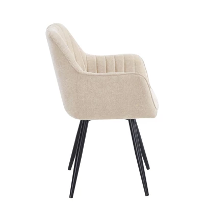 Drehsessel VLADANA mit Polsterung – beige/schwarz