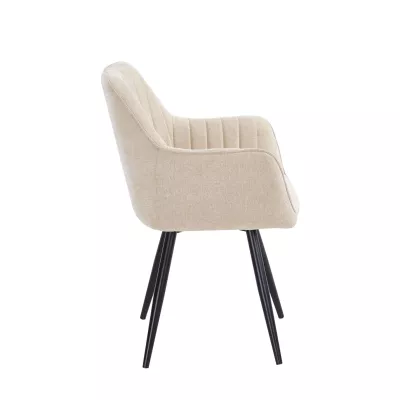 Drehsessel VLADANA mit Polsterung – beige/schwarz
