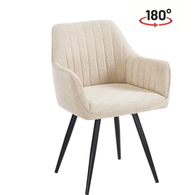 Drehsessel VLADANA mit Polsterung – beige/schwarz