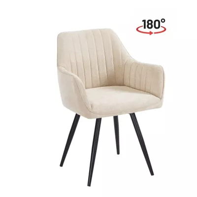 Drehsessel VLADANA mit Polsterung – beige/schwarz