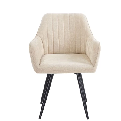 Drehsessel VLADANA mit Polsterung – beige/schwarz