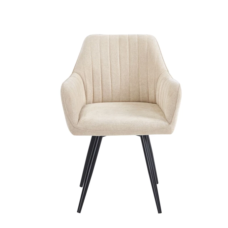 Drehsessel VLADANA mit Polsterung – beige/schwarz