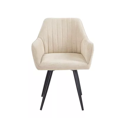 Drehsessel VLADANA mit Polsterung – beige/schwarz