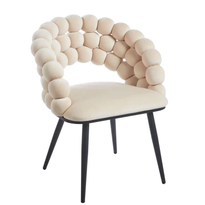 GERTI Designer-Esszimmerstuhl – beige/schwarz
