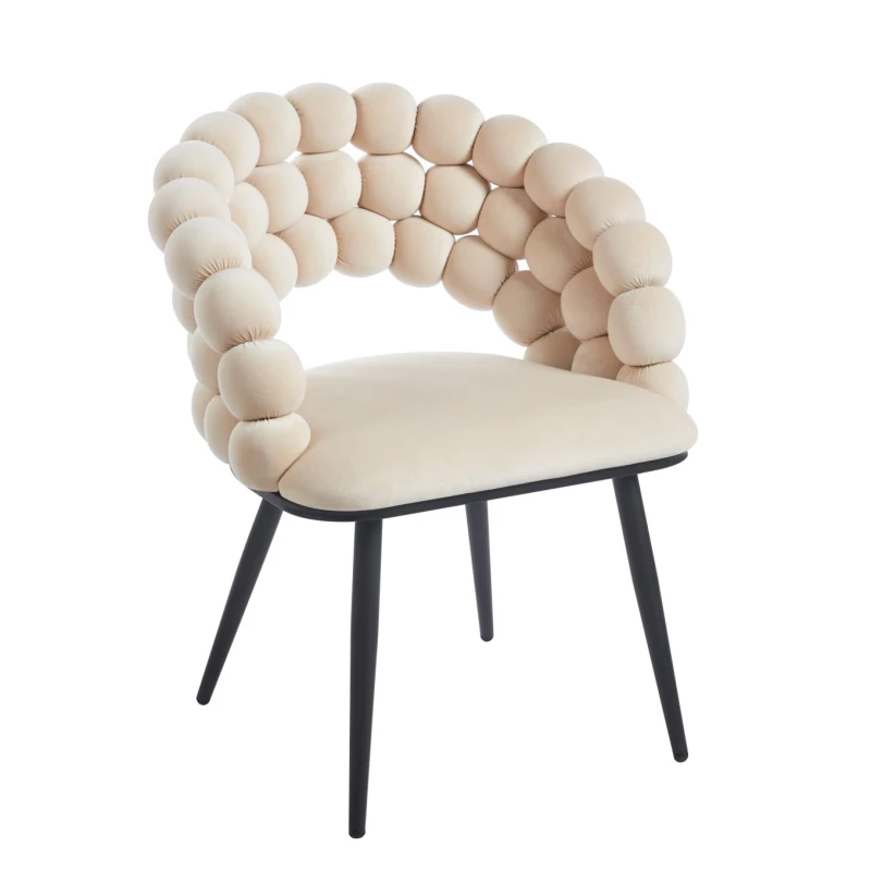 GERTI Designer-Esszimmerstuhl – beige/schwarz