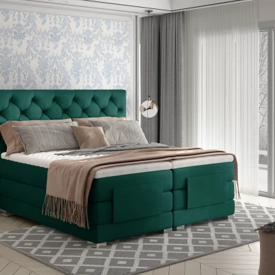 Verstellbares Doppelbett 180x200 LIVANO - Flaschengrün