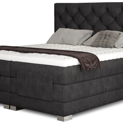 Elektrisch verstellbares Bett 160x200 LIVANO - schwarzes Öko-Leder