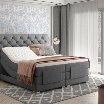 Verstellbares Boxspringbett 140x200 LIVANO - Esche