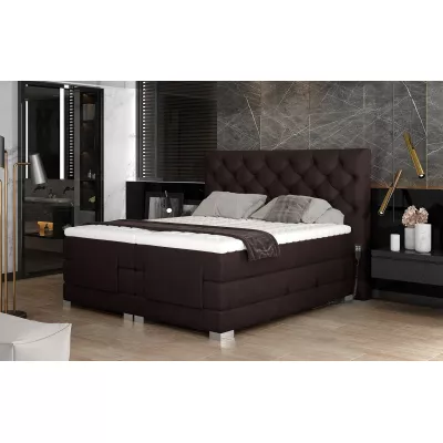 Verstellbares Boxspringbett 140x200 LIVANO - dunkelbraun