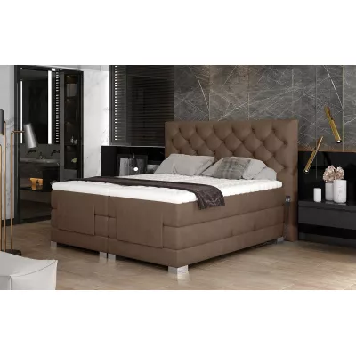 Verstellbares Boxspringbett 140x200 LIVANO - hellbraun