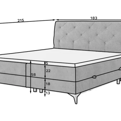 Doppelbett im kontinentalen Stil 180x200 LIGNORA - hellbeige