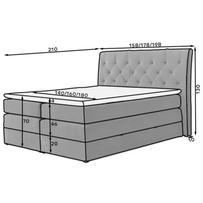 Boxspringbett 140x200 VORVIRO - schwarzes Öko-Leder