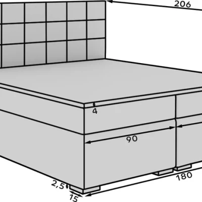 Kontinentales Bett mit Stauraum ARBOREN 180x200 - blau