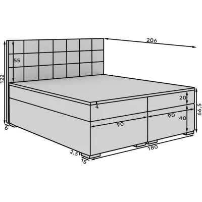 Kontinentales Bett mit Stauraum ARBOREN 180x200 - blau