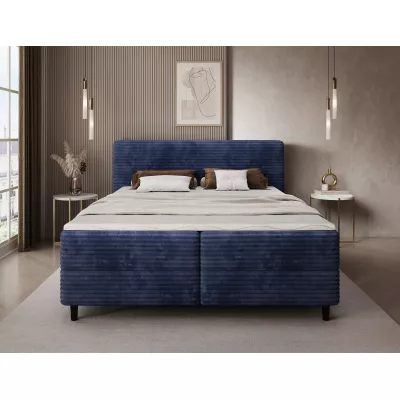 Kontinentales Bett mit Stauraum 160x200 CELINO - dunkelblau