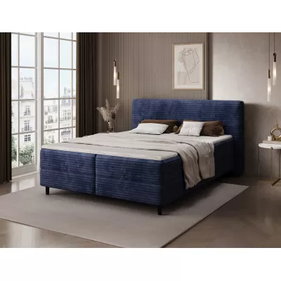 Kontinentales Bett mit Stauraum 160x200 CELINO - dunkelblau