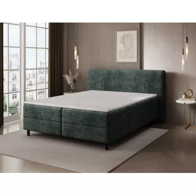 Kontinentales Bett mit Stauraum 160x200 CELINO - Dunkelgrün