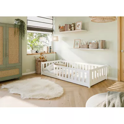 Kindereinzelbett 80x160 MAILA mit Barriere - weiß