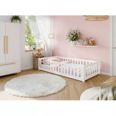 Kindereinzelbett 80x160 MAILA mit Barriere - weiß