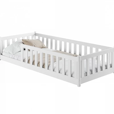 Kindereinzelbett 80x160 MAILA mit Barriere - weiß