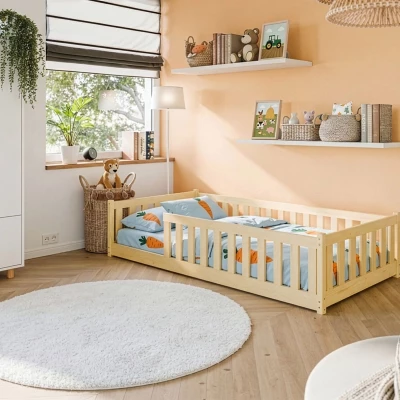 Kindereinzelbett 80x160 MAILA mit Rausfallschutz - Kiefer