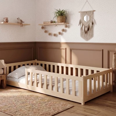 Kindereinzelbett 80x160 MAILA mit Rausfallschutz - Kiefer