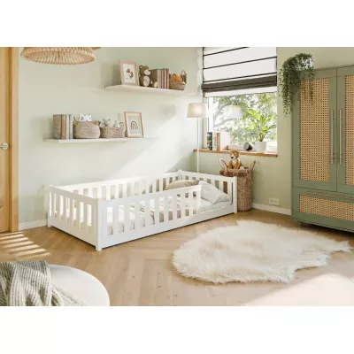 Kindereinzelbett 80x180 MAILA mit Barriere - weiß