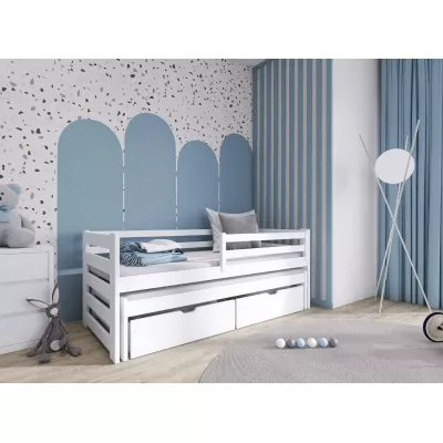 Kinderbett mit Zustellbett und Stauraum HERMIONA – 90x200, Weiß