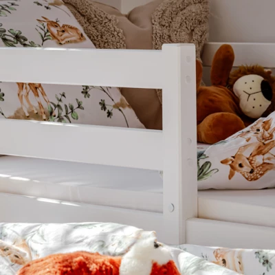 Kinderbett mit Zustellbett und Stauraum HERMIONA – 90x200, Weiß