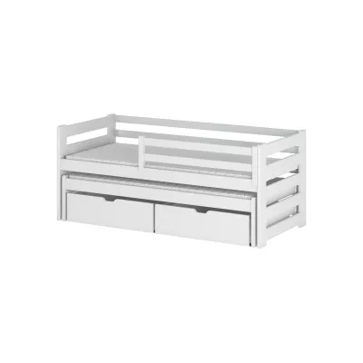 Kinderbett mit Zustellbett und Stauraum HERMIONA – 90x200, Weiß