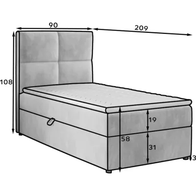 Einzelbett (90x200 cm) RENVIO - hellbraun
