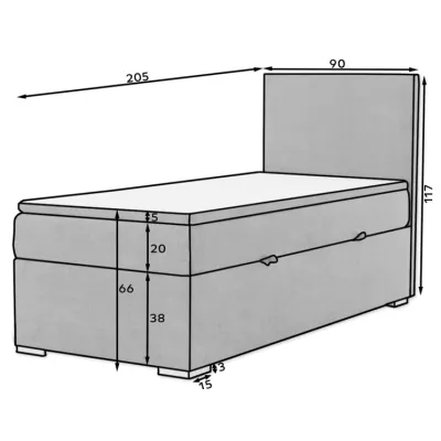Einzelbett 90x200 TARVIO - rosa, echtes Design