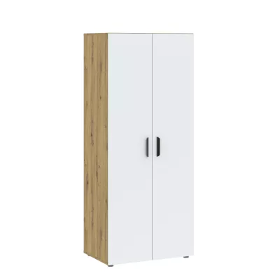 Zweitüriger Kleiderschrank 74 cm RICHLAND – Eiche handwerklich / Weiß