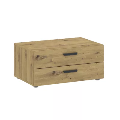Zweitüriger Kleiderschrank 74 cm mit Schubladen RICHLAND – Eiche, handgefertigt