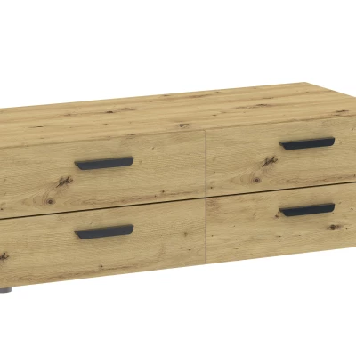 Dreitüriger Kleiderschrank 111 cm mit Schubladen RICHLAND – Eiche, handgefertigt