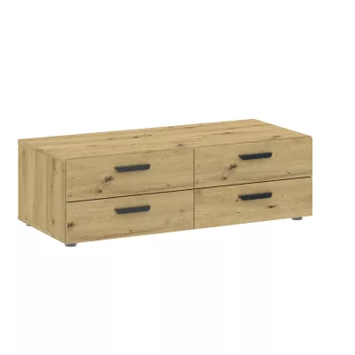 Dreitüriger Kleiderschrank 111 cm mit Schubladen RICHLAND – Eiche, handgefertigt