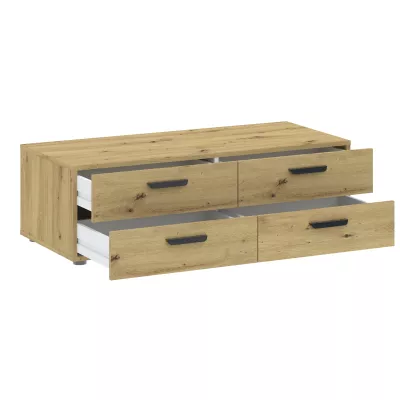 Dreitüriger Kleiderschrank 111 cm mit Schubladen RICHLAND – Eiche, handgefertigt
