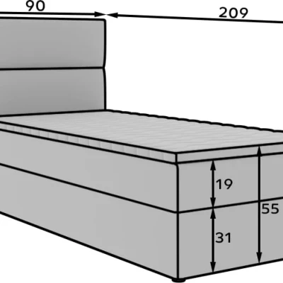 Einzelbett (90x200 cm) OAKENLY - hellbraun