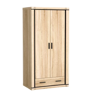 Zweitüriger Kleiderschrank AIRA – Breite 97 cm, Sonoma-Eiche