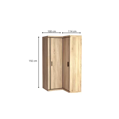 Eckschrank AIRA – Breite 100 cm, Sonoma-Eiche