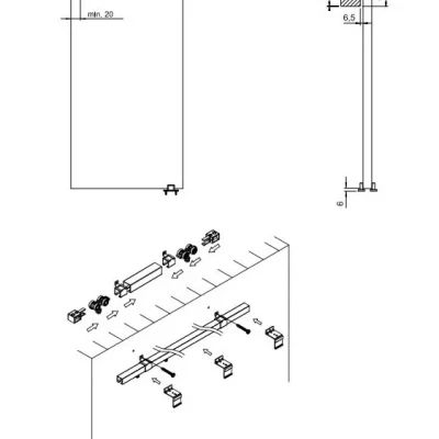 Schiebetür ILAS 6 – Breite 86 cm, weiß