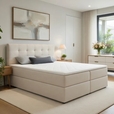 Doppelbett 180x200 mit Stauraum STIG 2 - beige