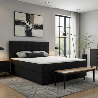 Doppelbett 180x200 mit Stauraum STIG 2 - Anthrazit